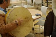 富士宮の井戸さん。協力して太鼓の鹿皮をつくった。演奏動画　https://fb.com/i413104/videos/148710696097750/